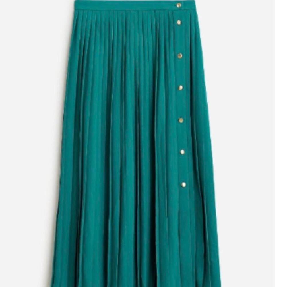 J crew vivid teal pleated skirt